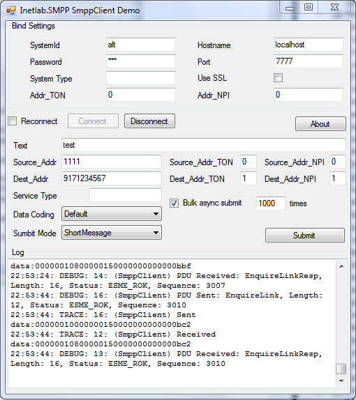 SmppClientDemo